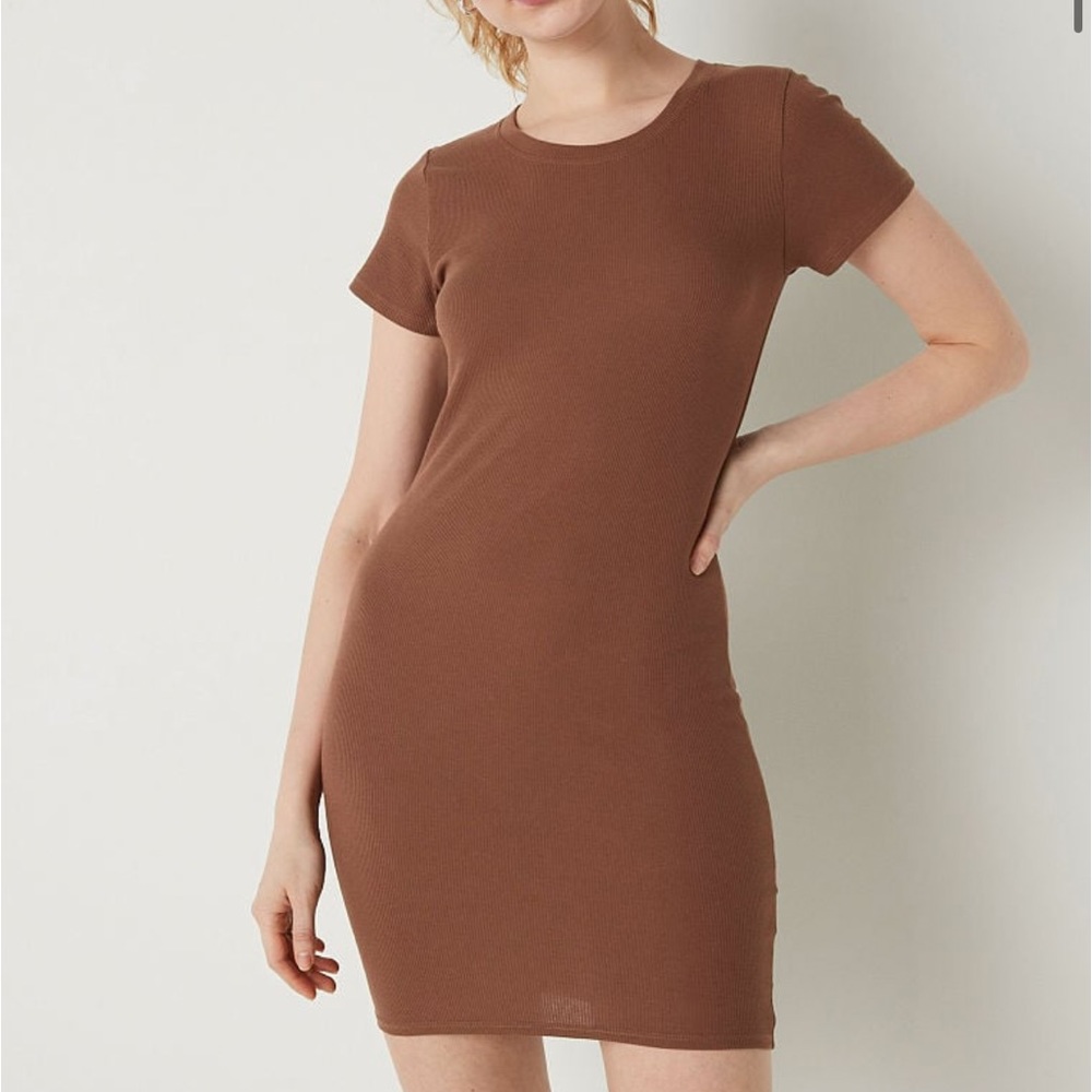 NWT Victoria’s Secret PINK Rib Short-Sleeve Mini Dress, Extra Large (XL)